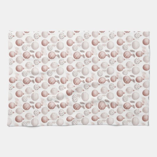 WIT MET PASTELROZE & WITTE ORNAMENTEN THEEDOEK (Horizontaal)