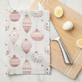 WIT MET PASTELROZE & WITTE ORNAMENTEN THEEDOEK (Quarter Fold)