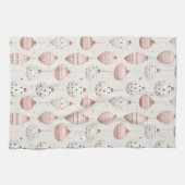 WIT MET PASTELROZE & WITTE ORNAMENTEN THEEDOEK (Horizontaal)