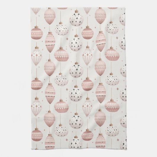 WIT MET PASTELROZE & WITTE ORNAMENTEN THEEDOEK (Verticaal)