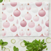 WIT MET PASTELROZE & WITTE ORNAMENTEN THEEDOEK (Gevouwen)