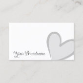 Wit met prachtige grijze hartfunctie Modern Cute S Visitekaartje (Voorkant)