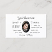 Wit met prachtige grijze hartslag en fotopapier visitekaartje (Achterkant)