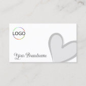 Wit met prachtige grijze hartslag en Logo Visitekaartje (Voorkant)