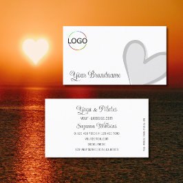 Wit met prachtige grijze hartslag en Logo Visitekaartje
