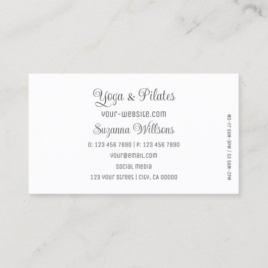 Wit met prachtige grijze hartslag en Monogram Cute Visitekaartje (Achterkant)