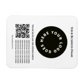 Wit met QR-code voeg je eigen tekst en logo toe Magneet (Horizontaal)