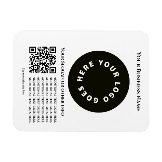 Wit met QR-code voeg je eigen tekst en logo toe Magneet (Horizontaal)