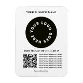 Wit met QR-code voeg je eigen tekst en logo toe Magneet (Verticaal)