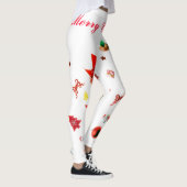 Wit met rode en groene kerstversieringen Leggi Leggings (Rechts)