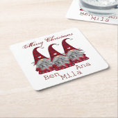 Wit met rode kabouter kartonnen onderzetters (Schuin)