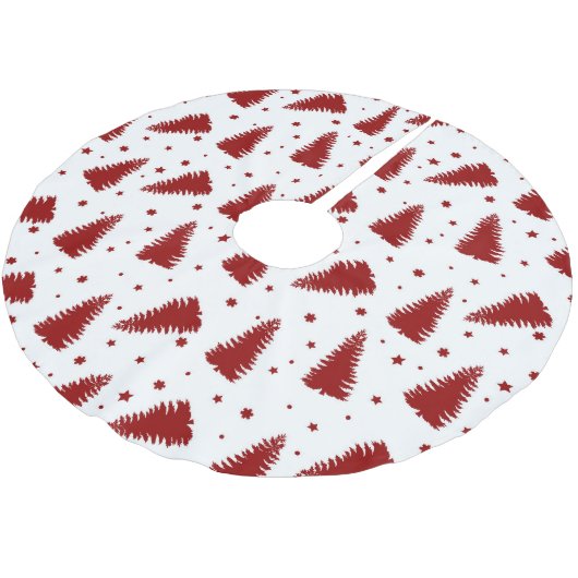 WIT MET RODE KERSTBOMEN KERSTBOOM ROK (Gekanteld)