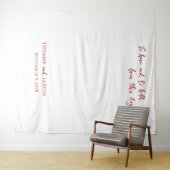 Wit met rode tekst Bruiloftsprijs Wandkleed (In Situ (horizontaal))