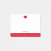 Wit met Rood Hart & Rand & Naam Post-it® Notes (Voorkant)