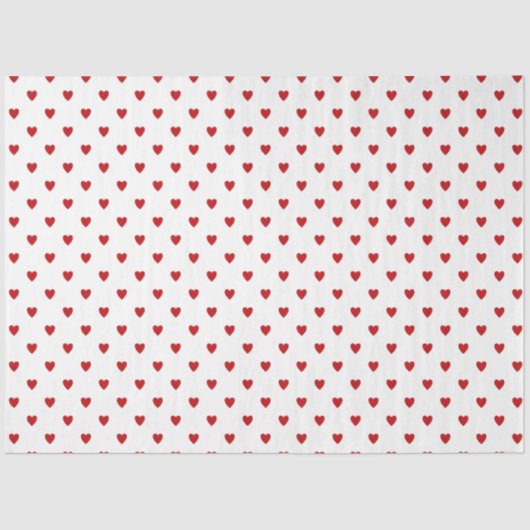 Wit met rood hartenpapier tissuepapier (Voorkant)