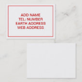 Wit met rood Lijst Visitekaartje (Voorkant / Achterkant)