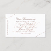 Wit met Roos Gold Decor Jewelen en Monogram Visitekaartje (Achterkant)