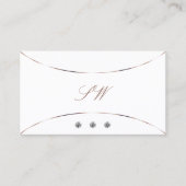 Wit met Roos Gold Decor Jewelen en Monogram Visitekaartje (Voorkant)