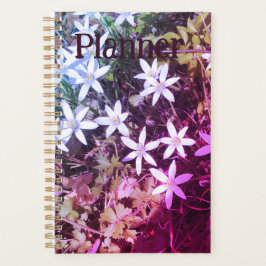 Wit met roze bloem Planner