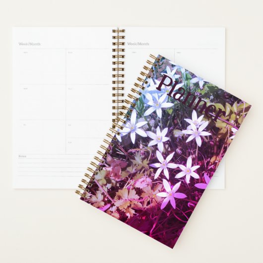 Wit met roze bloem Planner (Display)