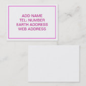 Wit met roze Lijst Visitekaartje (Voorkant / Achterkant)