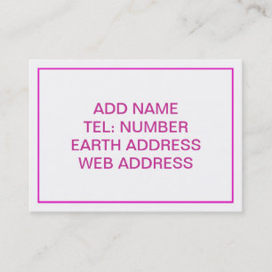 Wit met roze Lijst Visitekaartje