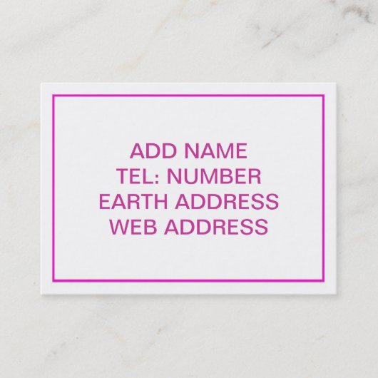 Wit met roze Lijst Visitekaartje (Voorkant)