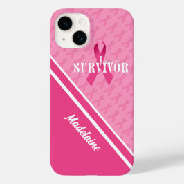 Wit met roze lintkankeroverleving Case-Mate iPhone 14 hoesje