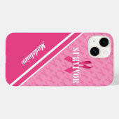 Wit met roze lintkankeroverleving Case-Mate iPhone case (Achterkant (horizontaal))