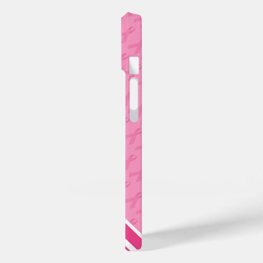 Wit met roze lintkankeroverleving Case-Mate iPhone case (Achterkant / Links)