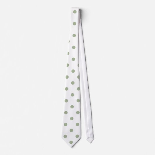 Wit met Sage Green Stippen (Christmas 1) Mannen St Stropdas (Voorkant)