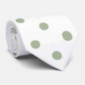 Wit met Sage Green Stippen (Christmas 1) Mannen St Stropdas (Opgerold)