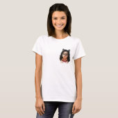 Wit met Schattige krullend haar Meisje Tshirt (Voorkant volledig)
