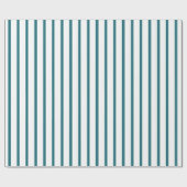 Wit met Teal Strepen Cadeaupapier (Vlak)