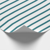 Wit met Teal Strepen Cadeaupapier (Hoek)