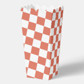 Wit met Terracotta Vierkant Patroon Style Popcorn Bedankdoosjes (Achterkant)