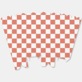 Wit met Terracotta Vierkant Patroon Style Popcorn Bedankdoosjes (Ongevouwen)