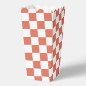 Wit met Terracotta Vierkant Patroon Style Popcorn Bedankdoosjes (Voorkant)