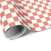 Wit met Terracotta Vierkant Stijl Cadeaupapier (Rol Hoek)