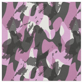 Wit met tinten roze en grijze camouflage abstract stof