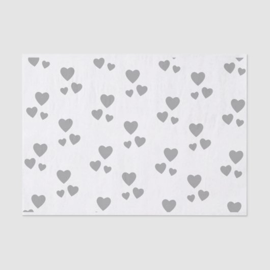 Wit met zilveren harten tissuepapier (Voorkant)