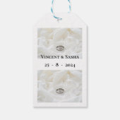 Wit met zilveren trouwringen cadeaulabel (Achterkant)