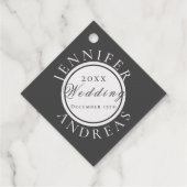 Wit met zilvervet en grijs terug bedankjes labels (Achterkant)