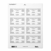 , wit met zwart, cosmetisch etiket (Full Sheet)