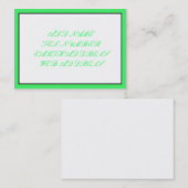 Wit met zwart en groen Lijst Visitekaartje (Voorkant / Achterkant)