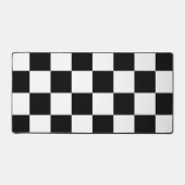 Wit met zwart groot vierkant stijl patroon bureaumat (Voorkant)