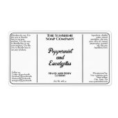 Wit met Zwart Tekst Cosmetica Flesetiket Etiket (Voorkant)