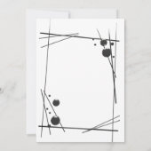Wit met zwarte Abstracte lijn kunst bruiloft Kaart (Achterkant)