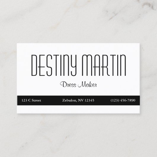 Wit met zwarte contactbalk visitekaartje (Voorkant)