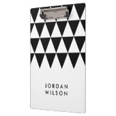 Wit met zwarte driehoek Modern minimalist Klembord (Links)